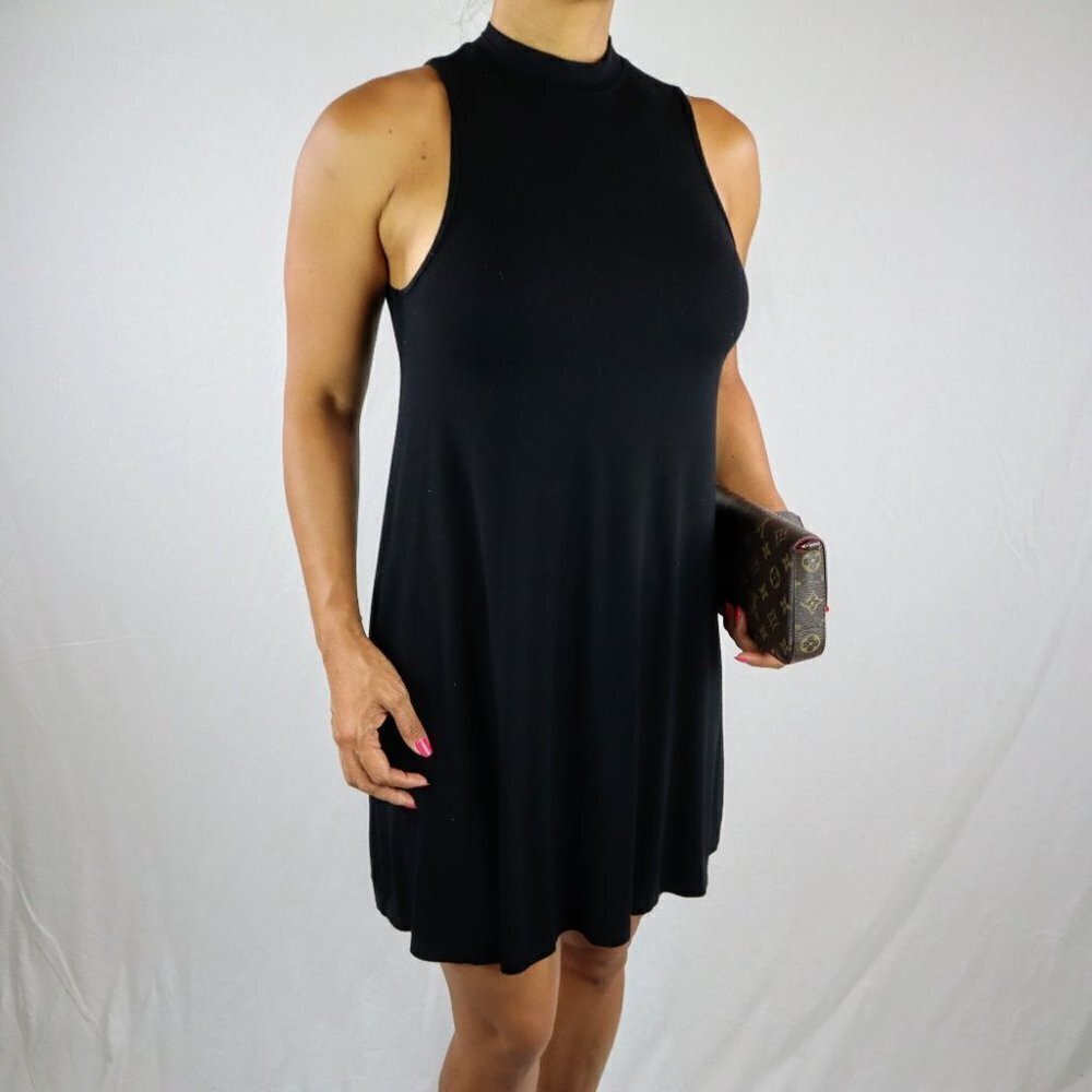 Topshop Black Stretchy Black Shift Dress - Picture 9 of 10